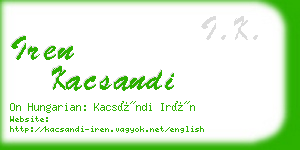 iren kacsandi business card